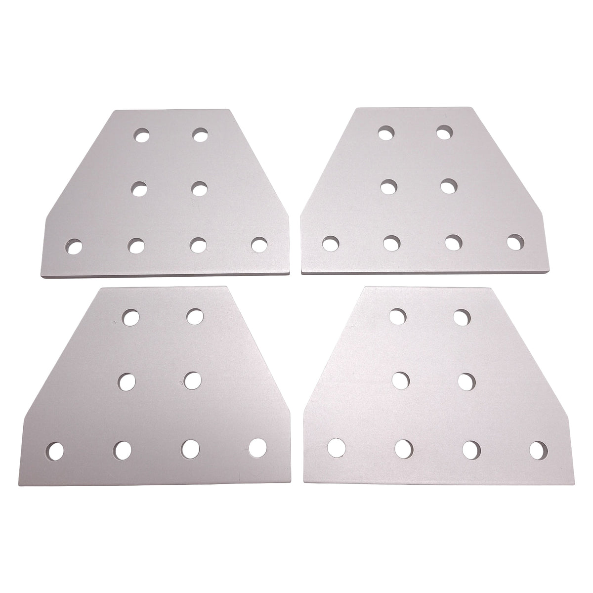 Used Lot of 4 80/20 25-4155 Tee Flat Plate, 25-Series, 8-Hole, 75mm x 100mm x 4mm