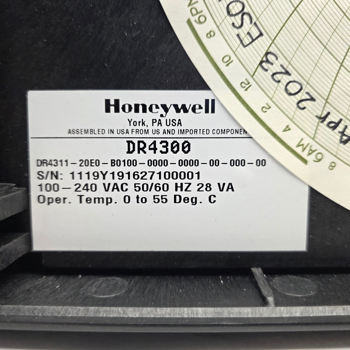Used Honeywell DR4311-20E0-B0100-0000-0000-00-000-00 Circular Chart Recorder 100-240V