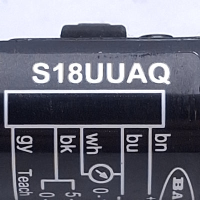 Used Banner S18UUAQ Barrel Ultrasonic Sensor 10-30VDC In, 30-300mm Range, 5-Pin M12