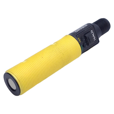 Used Banner S18UUAQ Barrel Ultrasonic Sensor 10-30VDC In, 30-300mm Range, 5-Pin M12