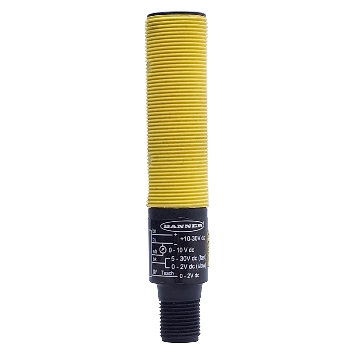 Used Banner S18UUAQ Barrel Ultrasonic Sensor 10-30VDC In, 30-300mm Range, 5-Pin M12