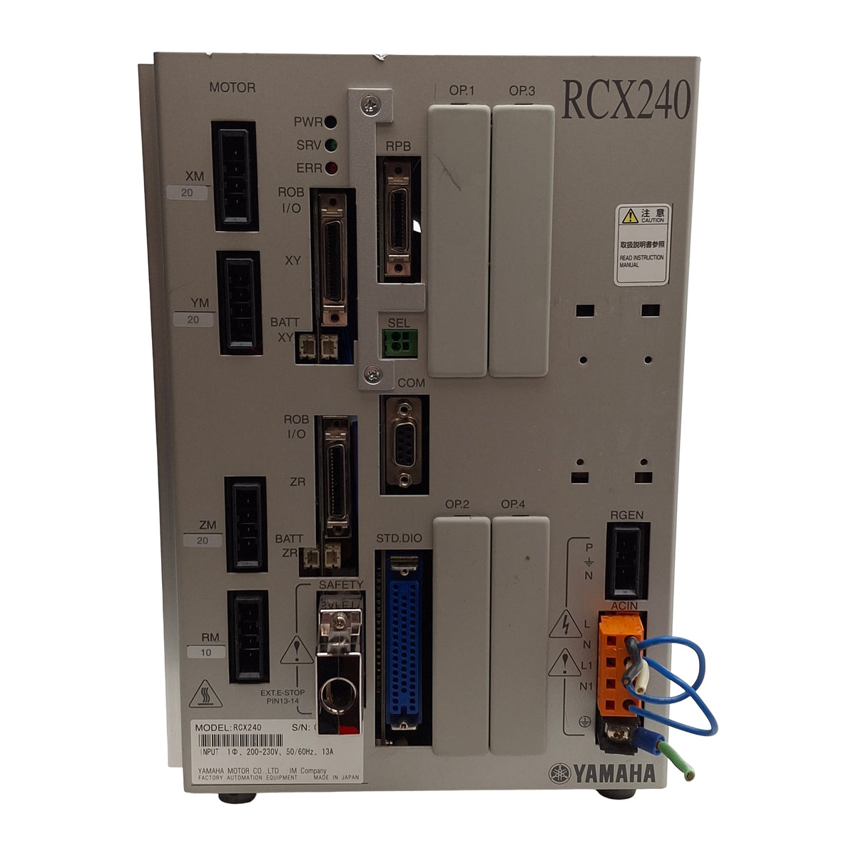 Used Yamaha RCX240 4-Axis Robot Controller, 200-230V 1600W 2500VA, SCARA Cartesian
