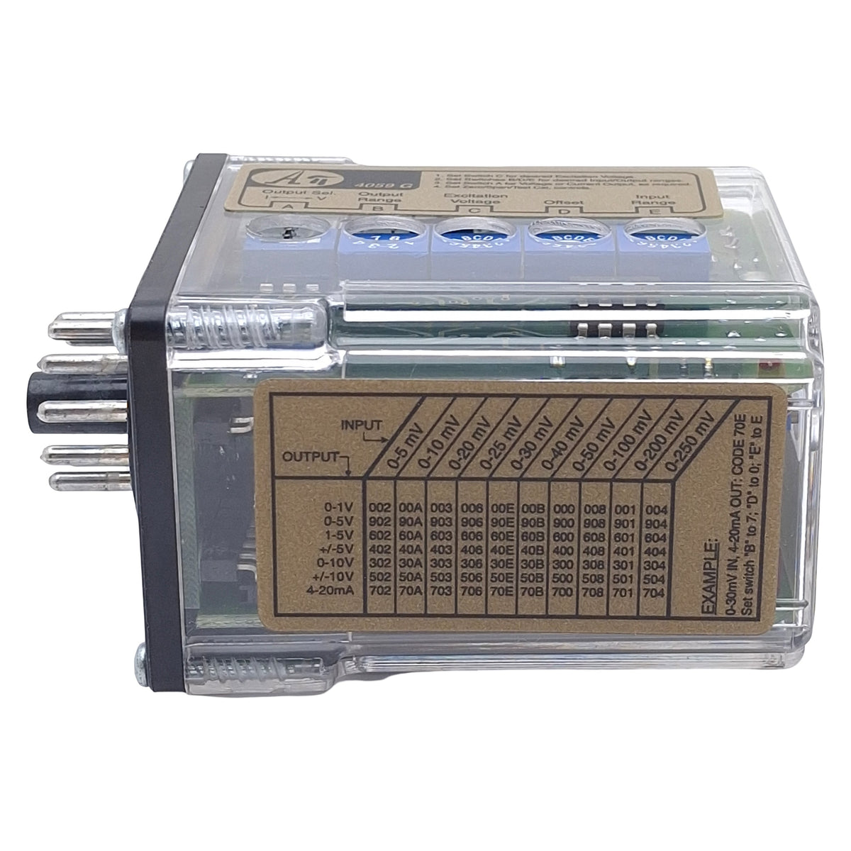 New API API 4059 G D Adjustable Sensor to DC Converter, 1VDC/±10VDC 1mA/4-20mADC Out