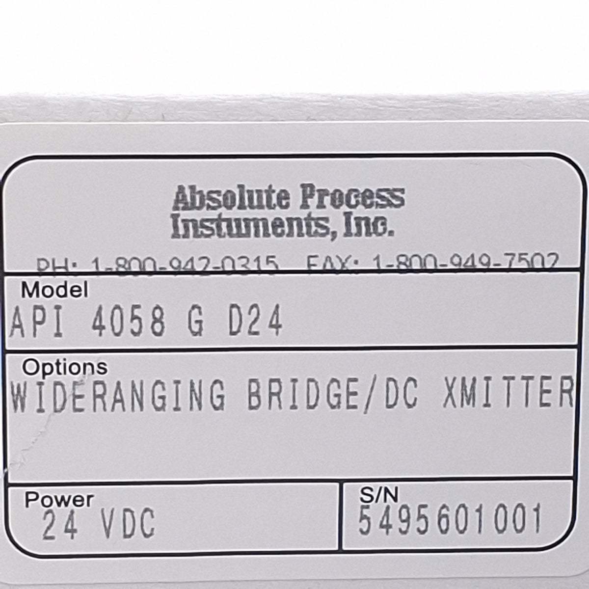 New API API 4058 G D24 Adjustable Sensor to DC Converter, 1V/±10VDC 1mA/4-20mA Out
