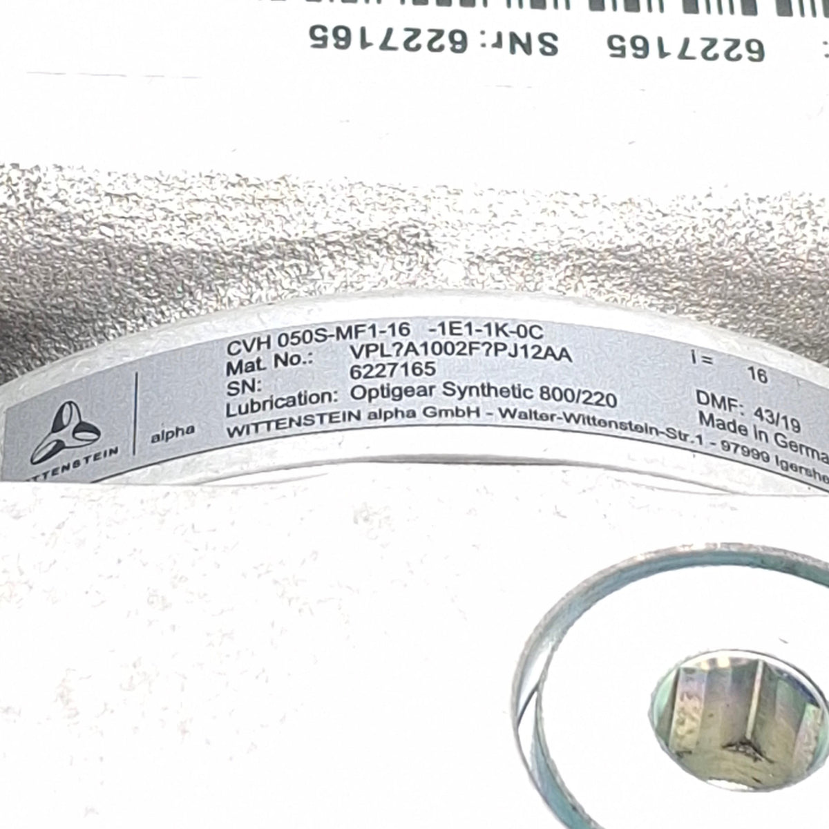 Used Wittenstein CVH050S-MF1-16-E1E-1K-0C Worm Gearbox, 16:1 Ratio, ø25mm Output