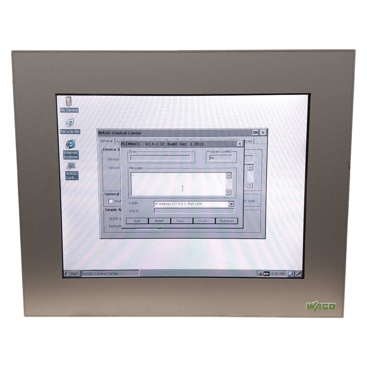 Used Wago 0762-3121 CP 121 SVGA Touchscreen HMI, 12.1in TFT Color, 800x600, 24VDC