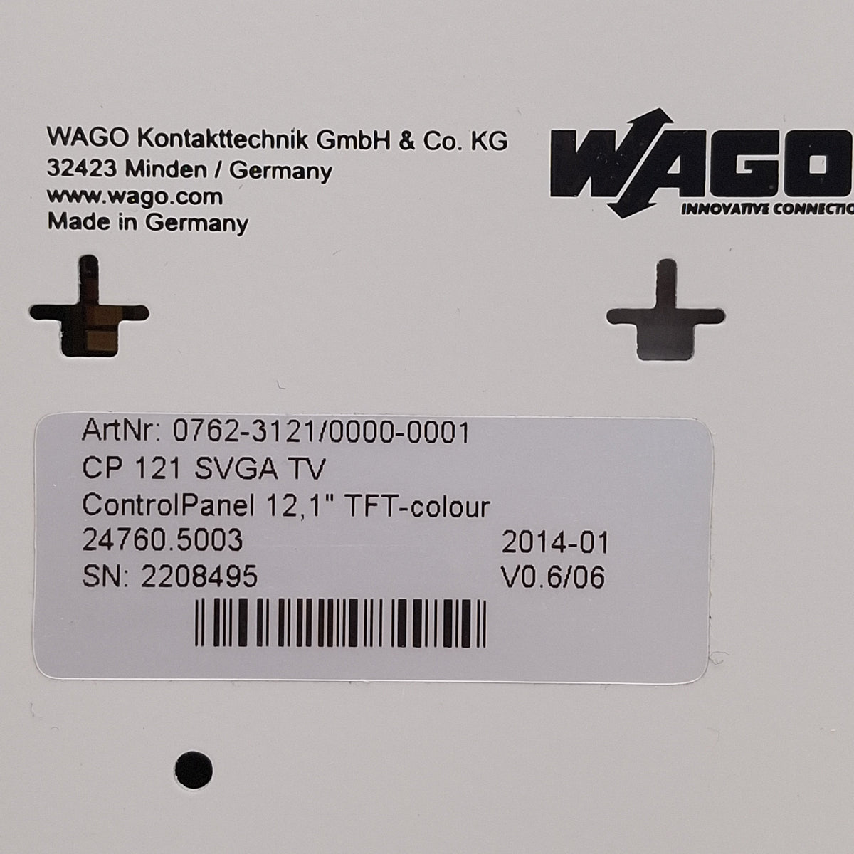 Used Wago 0762-3121 CP 121 SVGA Touchscreen HMI, 12.1in TFT Color, 800x600, 24VDC