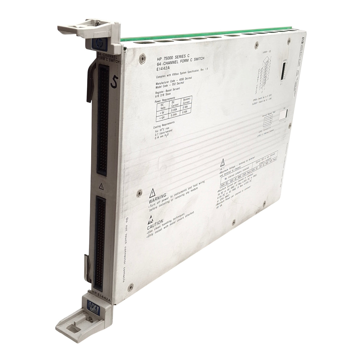 Used Hewlett Packard E1442A General Purpose Switch Module 64-Channel, FormC C/O Relay