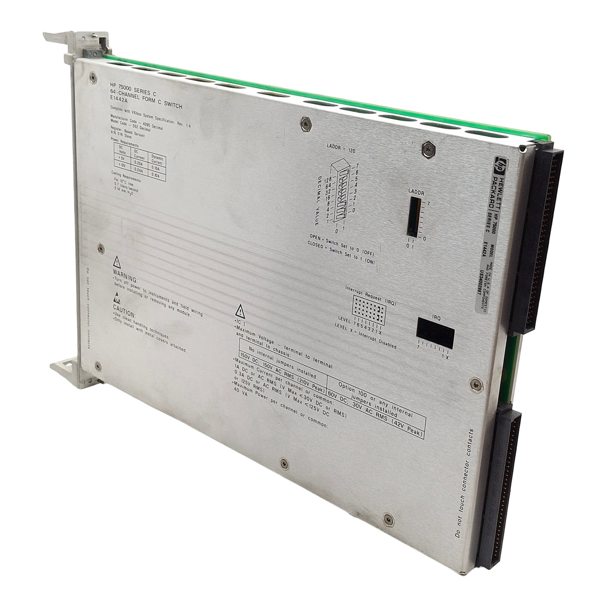 Used Hewlett Packard E1442A General Purpose Switch Module 64-Channel, FormC C/O Relay