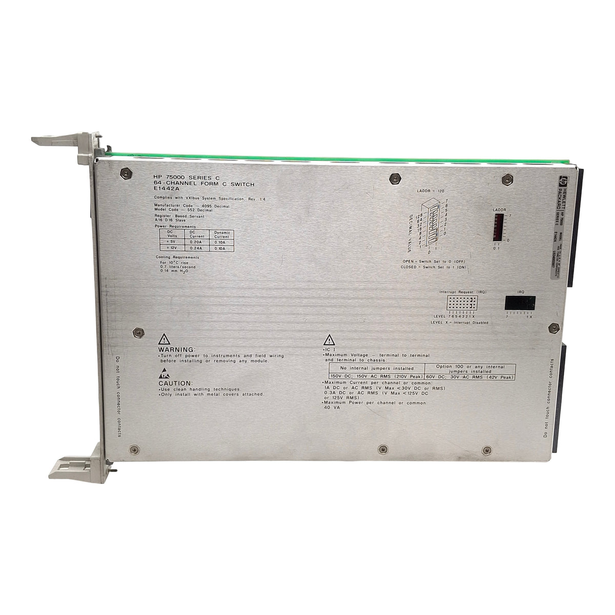 Used Hewlett Packard E1442A General Purpose Switch Module 64-Channel, FormC C/O Relay