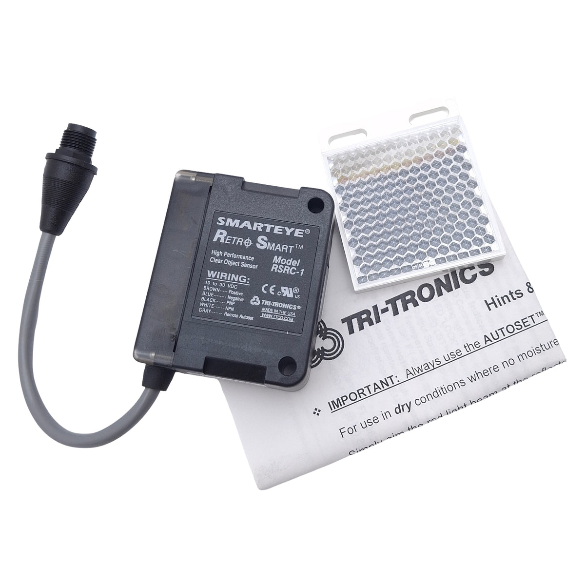 New – Open box Tri-Tronics RSRC-1 Retroreflective Photoelectric Sensor, NPN/PNP, 2.4m Range
