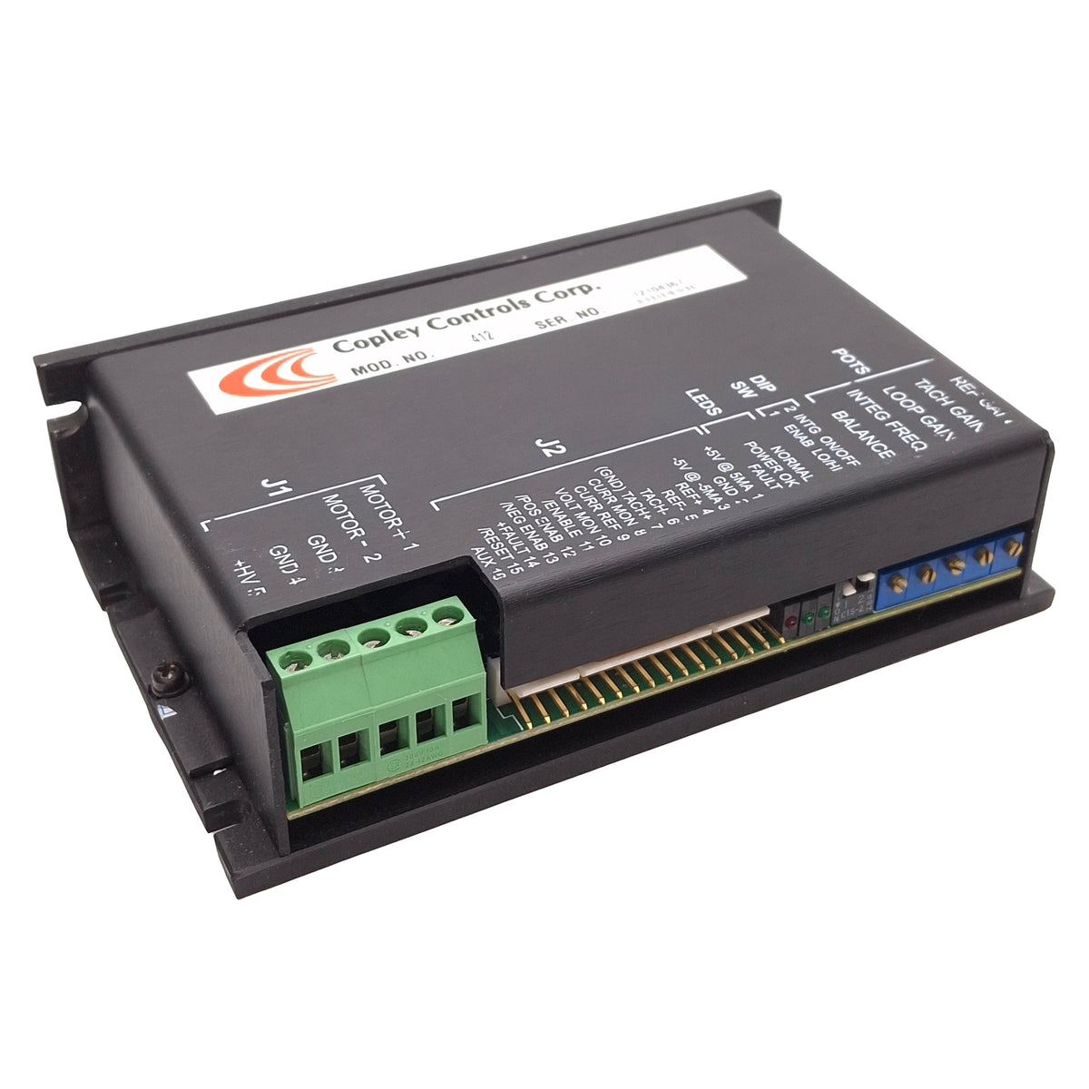 Used Copley Controls 412 DC Brush Servo Amplifier, 24-90VDC Input, 10A 80VDC Output