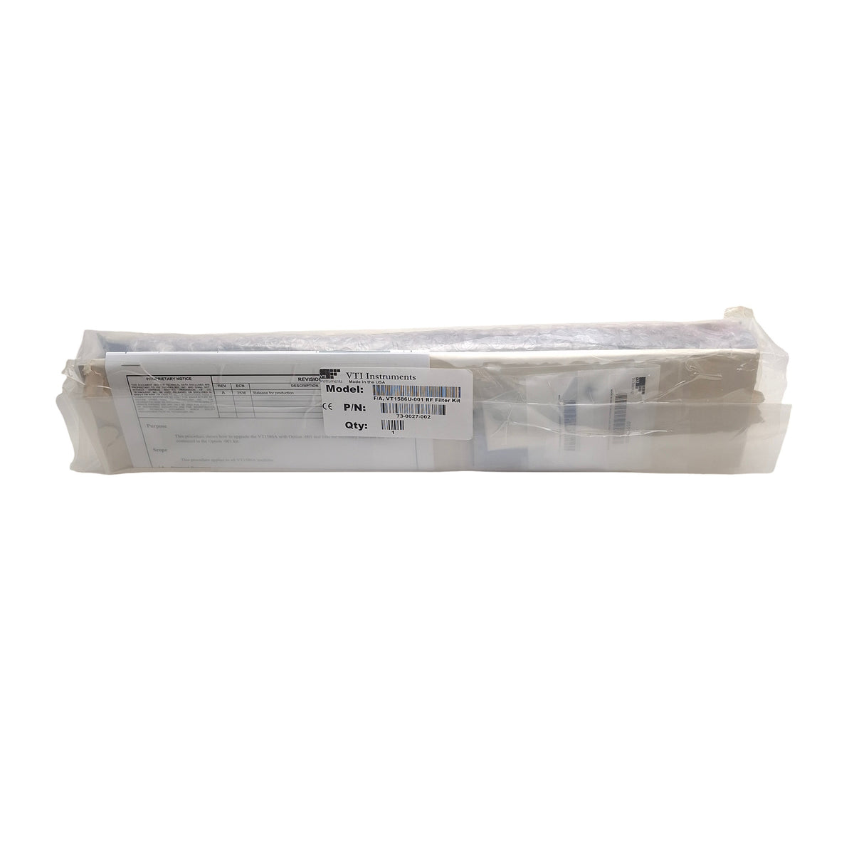 New – Open box VTI Instruments VTI1586U-001 RF Filter Upgrade Kit For The VTI1586A 32-Ch Panel