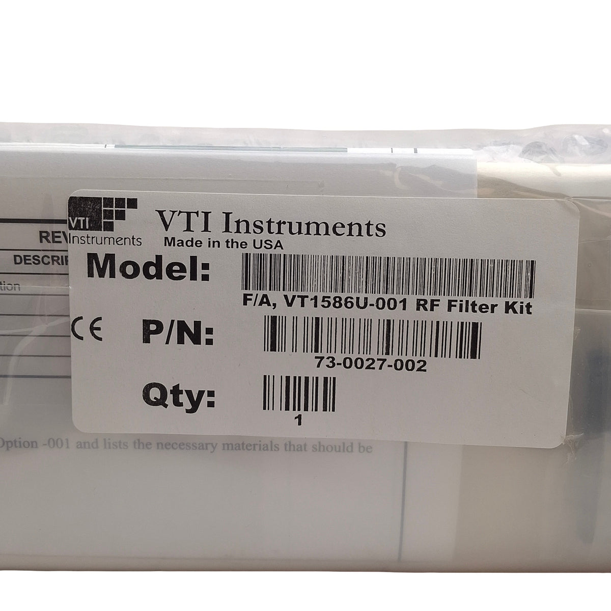 New – Open box VTI Instruments VTI1586U-001 RF Filter Upgrade Kit For The VTI1586A 32-Ch Panel
