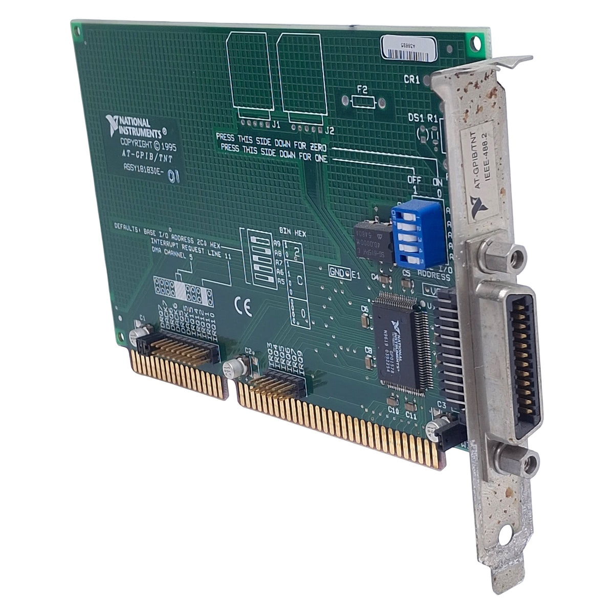 Used National Instruments AT-GPIB/TNT GPIB Interface Board, IEEE 488 Standard 24-Pin