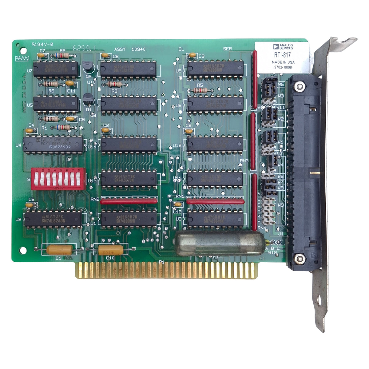 Used Analog Devices RTI-817 Digital I/O Board 24 Channels, 50-Pin Ribbon Connector