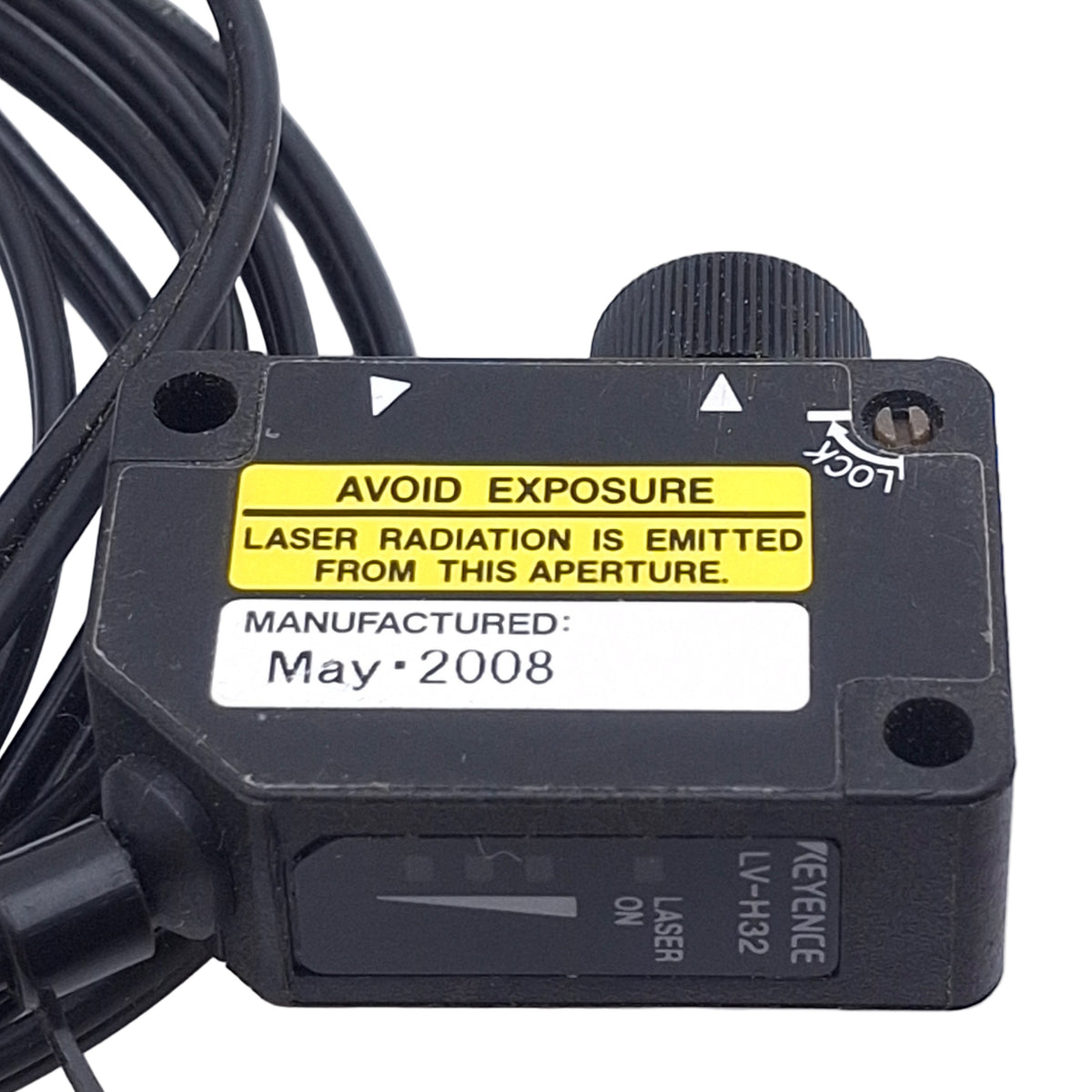 Used  Keyence LV-H32 Adjustable Reflective Sensor Head, 30 to 1000mm Range, 660nm wvl