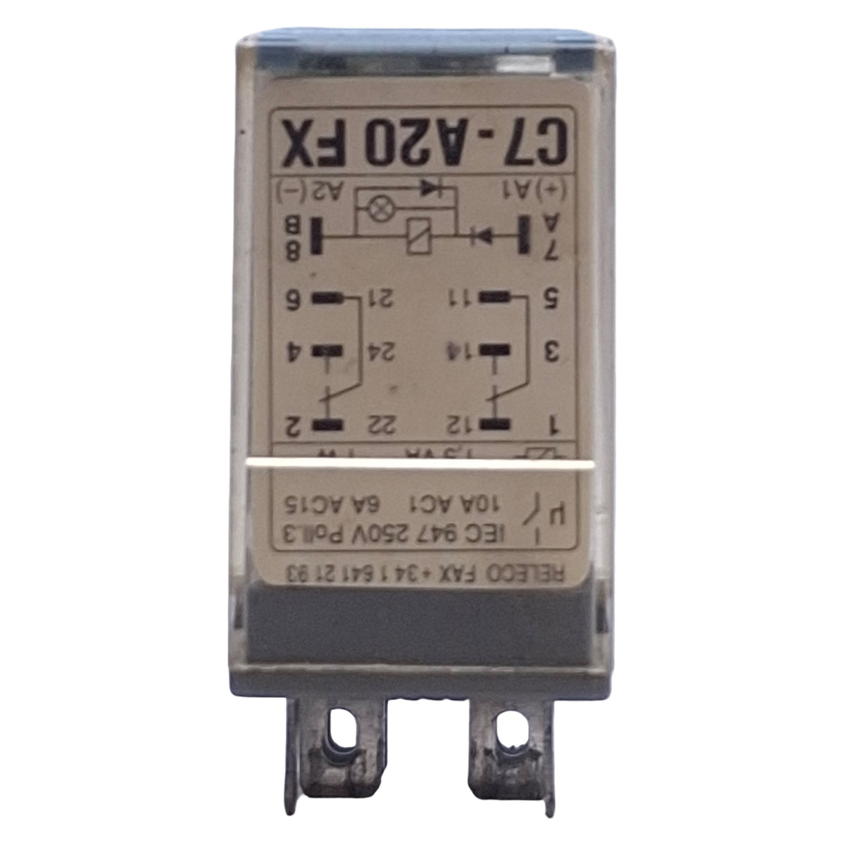 Used Lot of 2 Releco C7-A20FX/024VDC Ice Cube Relay 8-Pin, 240VAC/30VDC, 24VDC Coil