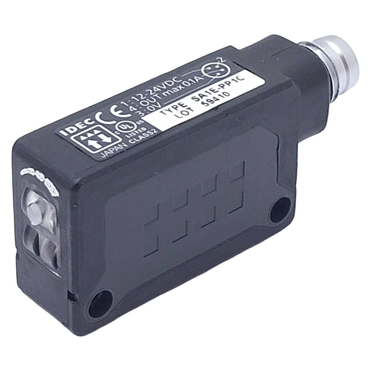 New – Open box Idec SA1E-PP1C Photoelectric Sensor, NPN/PNP, 5m Range, 12-24VDC, 4-Pin M8, 2m