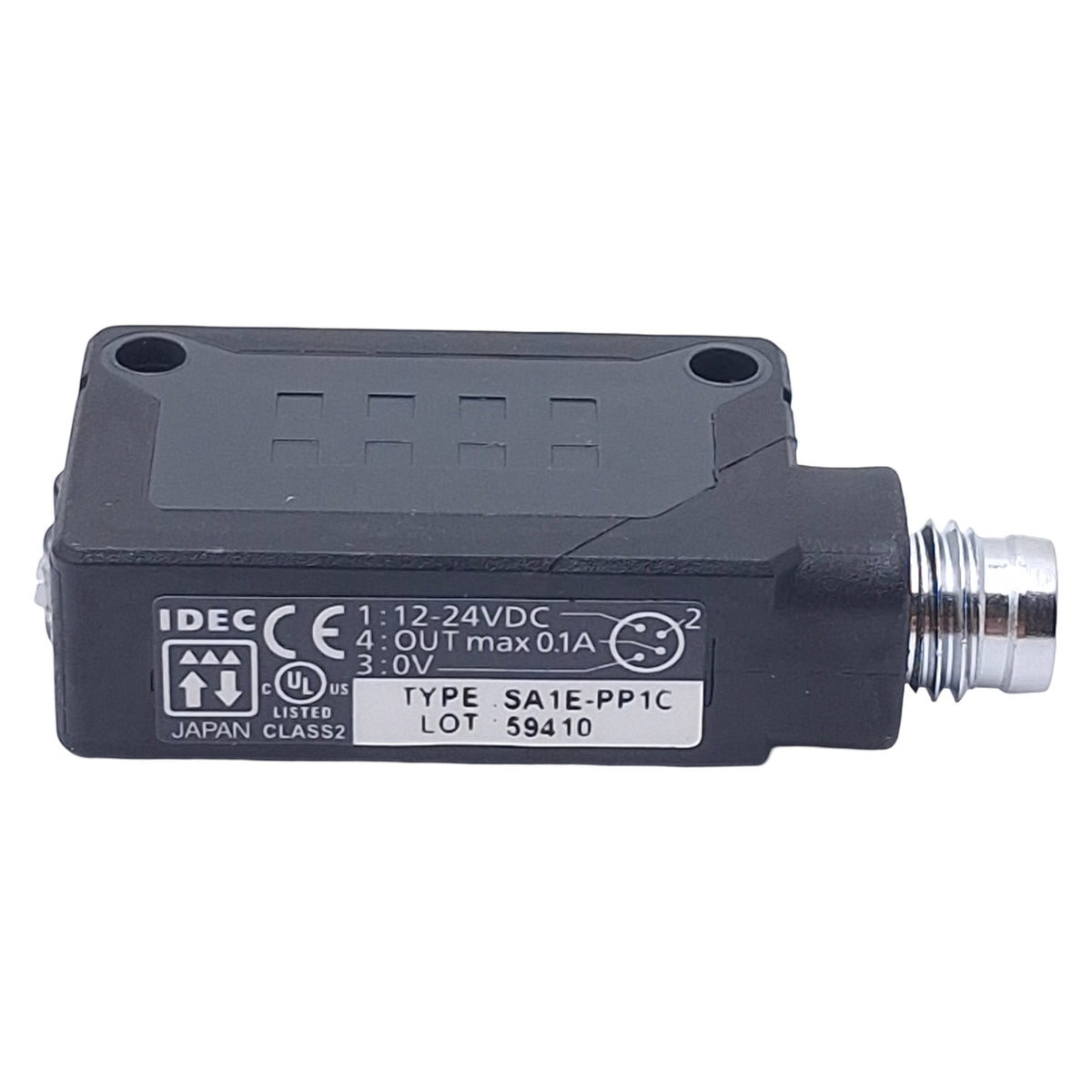 New – Open box Idec SA1E-PP1C Photoelectric Sensor, NPN/PNP, 5m Range, 12-24VDC, 4-Pin M8, 2m