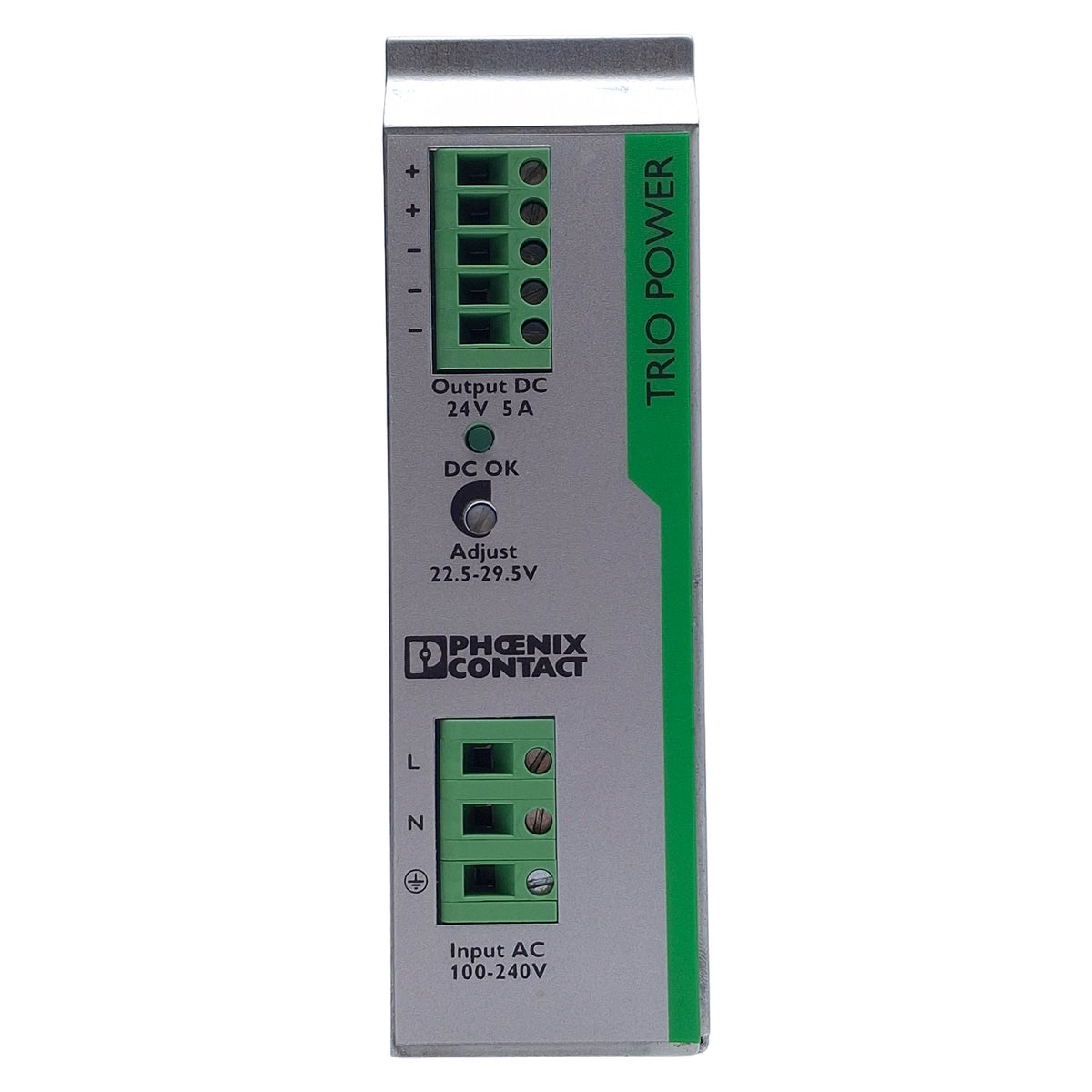 Used Phoenix Contact TRIO-PS/1AC/24DC/5 Power Supply, 100-240VAC Input, 24VDC Output