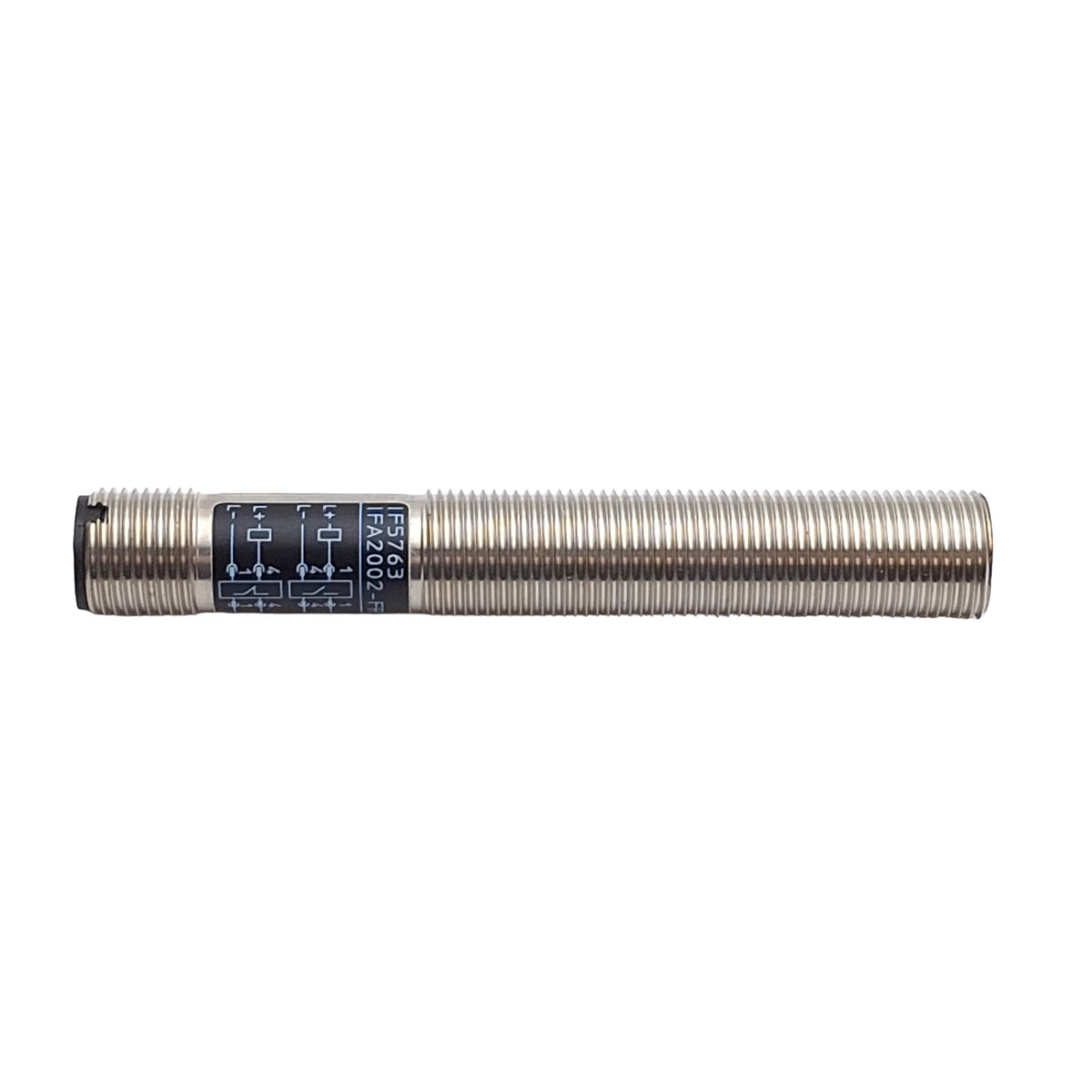 New – Open box IFM IF5763 Proximity Sensor, 2mm Range, 10-55VDC, NO/NC, M12 4-Pin Male