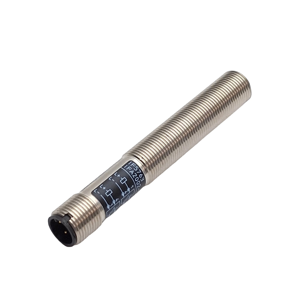 New – Open box IFM IF5763 Proximity Sensor, 2mm Range, 10-55VDC, NO/NC, M12 4-Pin Male