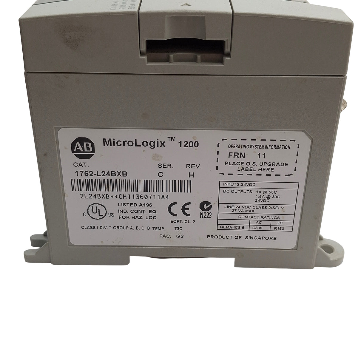 Used Allen Bradley 1762-L24BXB Micrologix 1200 PLC 24 Point 24VDC, 14 Input/10 Output