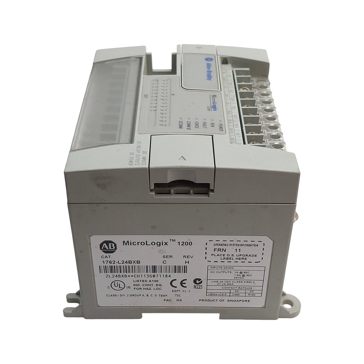 Used Allen Bradley 1762-L24BXB Micrologix 1200 PLC 24 Point 24VDC, 14 Input/10 Output
