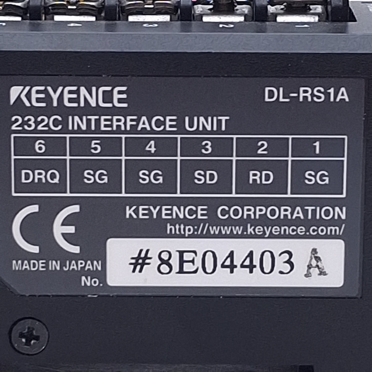 Used Keyence DL-RS1A RS-232C Communication Unit Asynchronous, 20-30VDC 25mA, DIN Rail