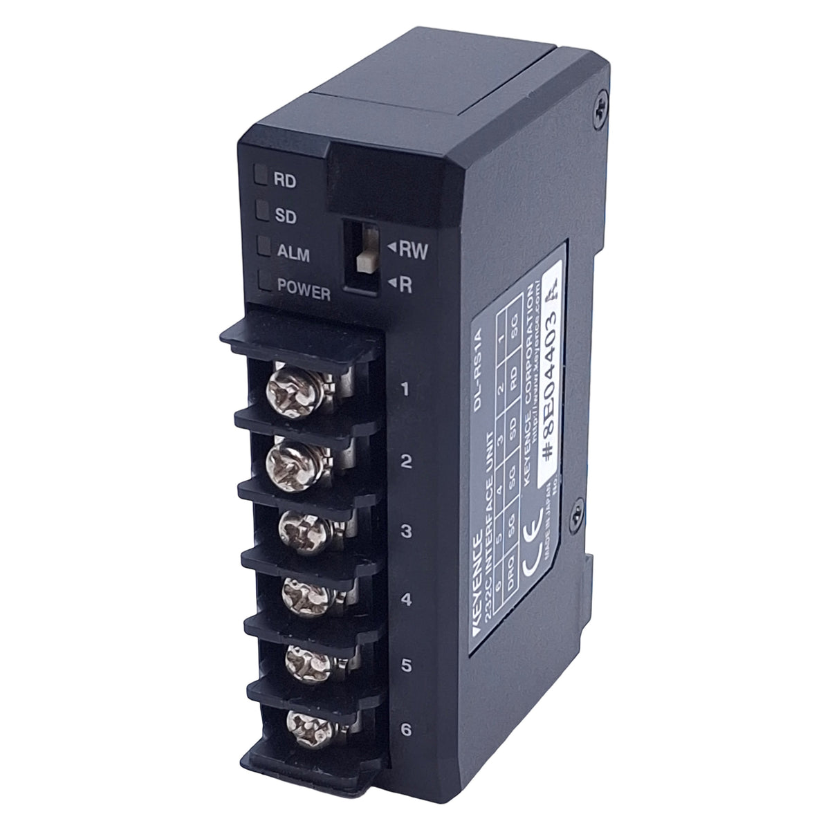 Used Keyence DL-RS1A RS-232C Communication Unit Asynchronous, 20-30VDC 25mA, DIN Rail