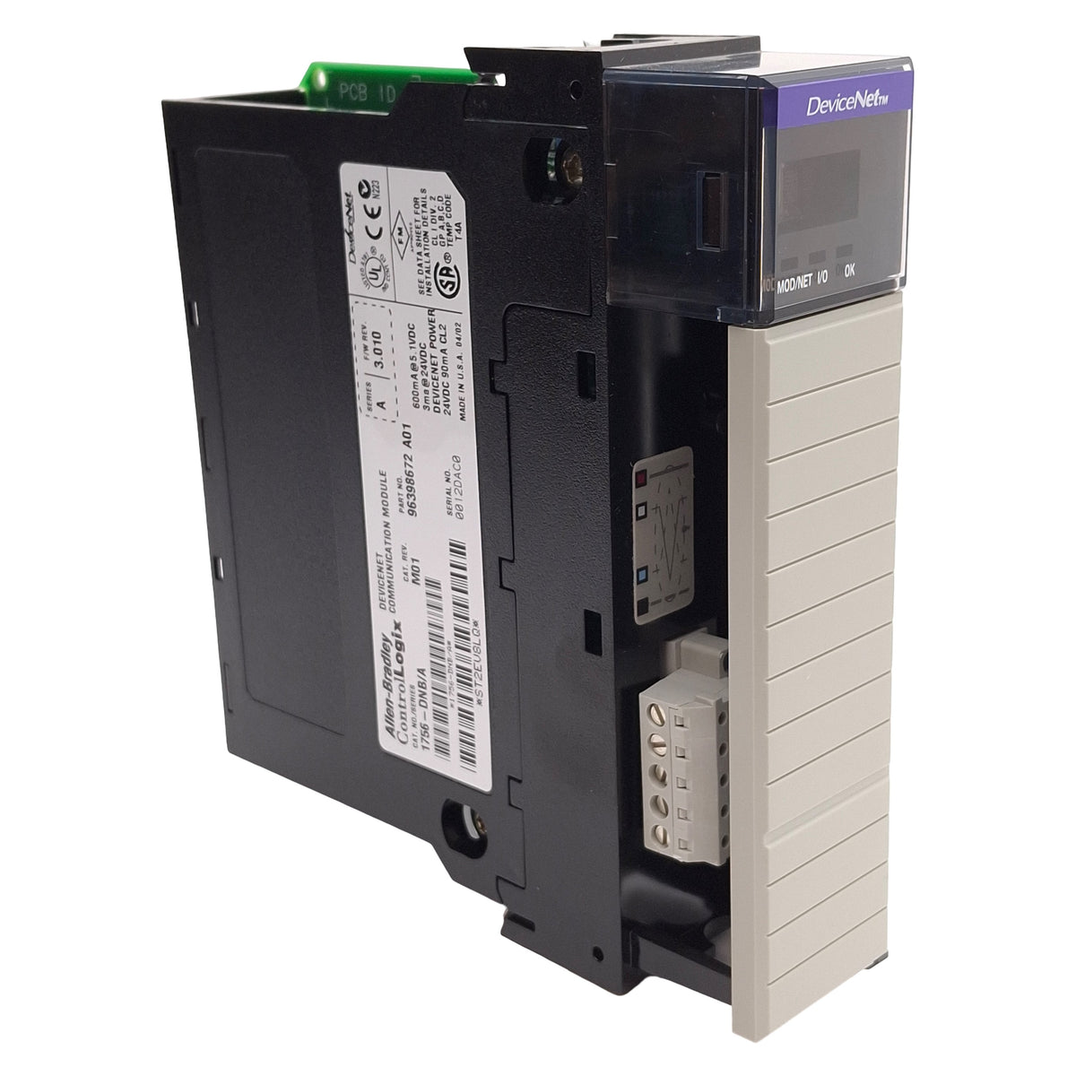 Used Allen Bradley 1756-DNB/A 96398672 A01 ControlLogix DeviceNet Module, 24VDC