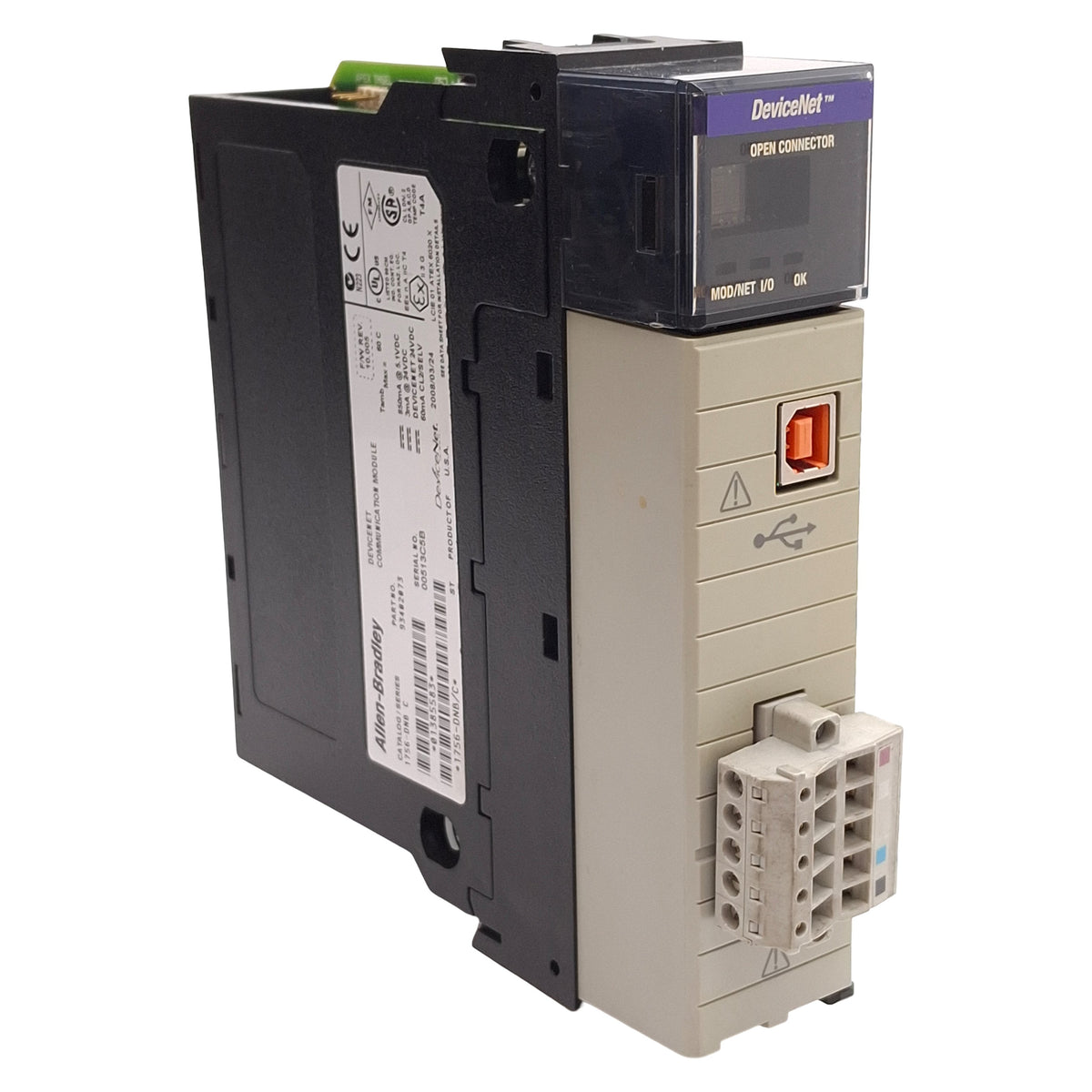 Used Allen Bradley 1756-DNB/C 93402073 ControlLogix DeviceNet Communication Module
