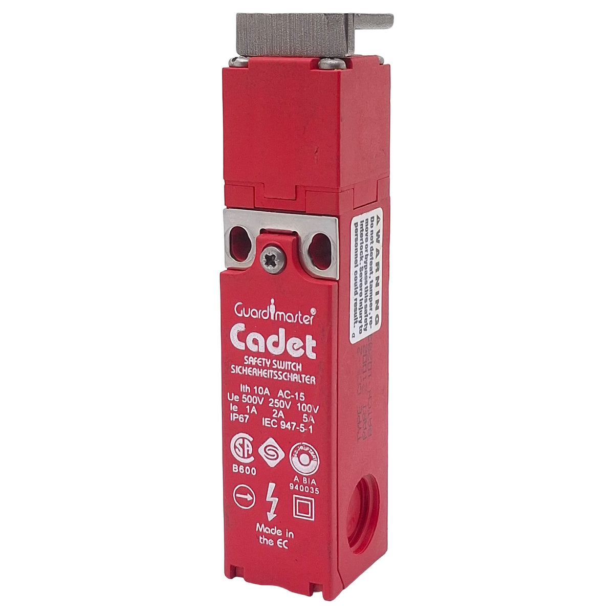 Used Allen Bradley 21002 CCS-2 Cadet Guard Master Safety Switch, 2NC, 1A 500V, W/ Key