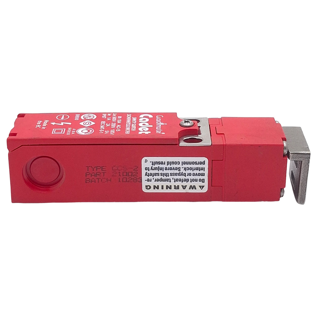 Used Allen Bradley 21002 CCS-2 Cadet Guard Master Safety Switch, 2NC, 1A 500V, W/ Key