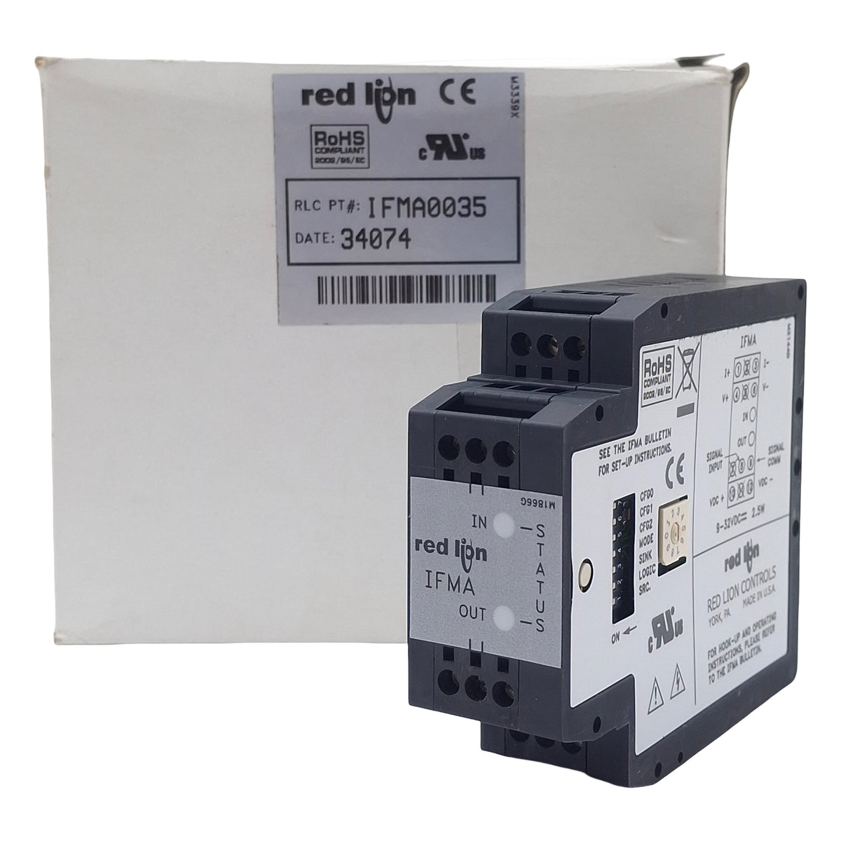 New Red Lion Controls IFMA0035 DC Frequency to Analog Converter 9-32VDC, DIN Rail