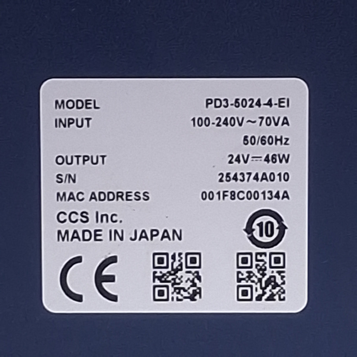 Used CCS PD3-5024-4-EI Digital Control Unit 4-Channel, 100-240VAC In, 24VDC Out
