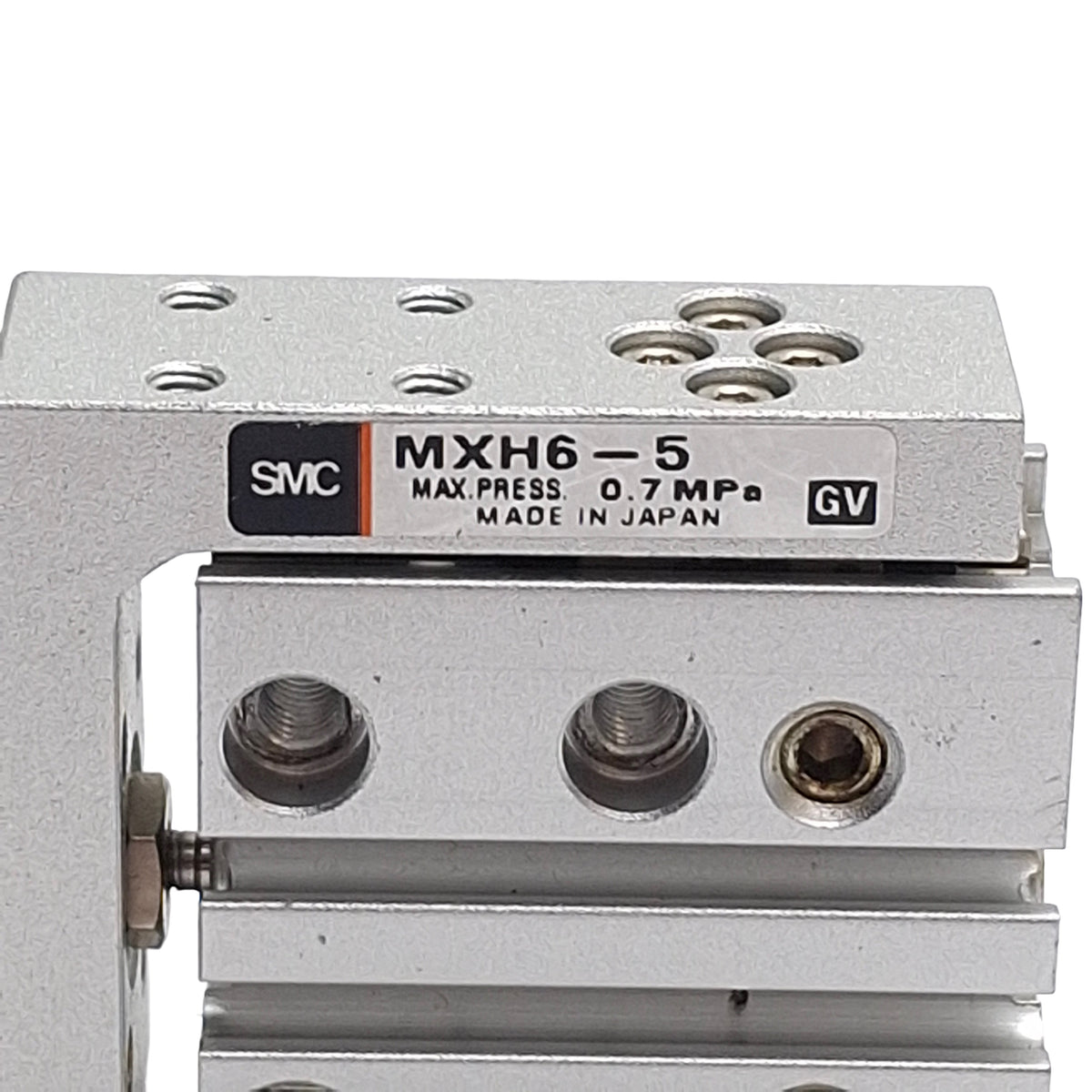 Used SMC MXH6-5 Compact Slide Table, 6mm Bore x 5mm Stroke, 0.7MPa, M5x0.8 Ports
