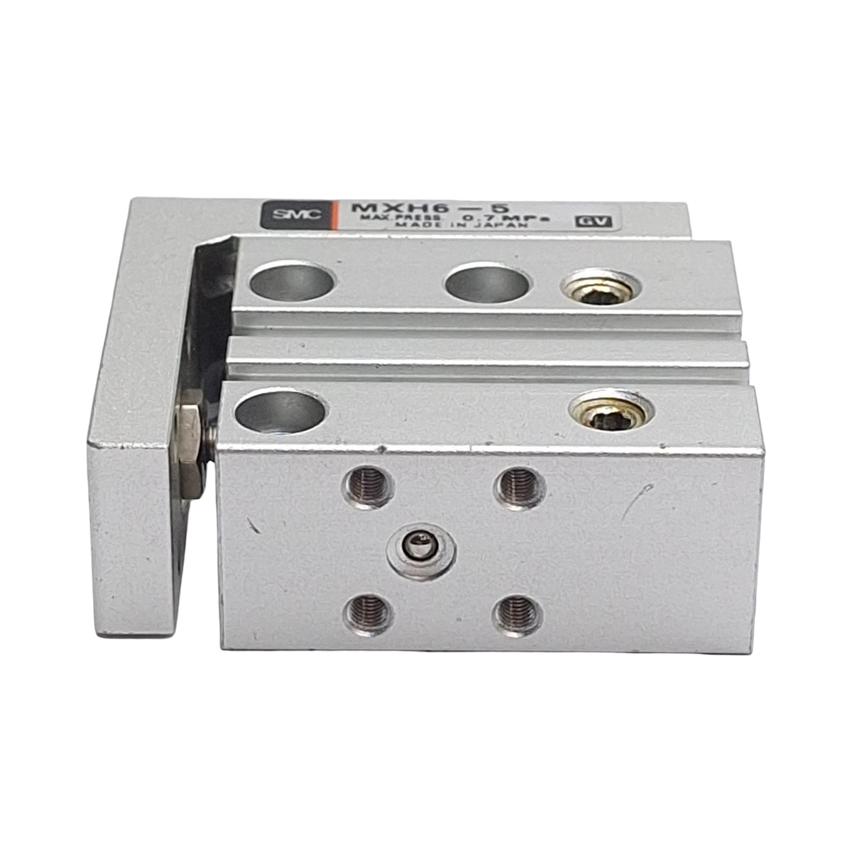 Used SMC MXH6-5 Compact Slide Table, 6mm Bore x 5mm Stroke, 0.7MPa, M5x0.8 Ports