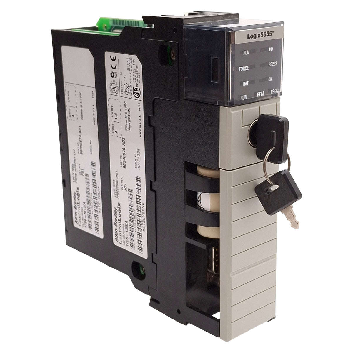 Used Allen Bradley 1756-L55/A + 1756-M12/A Logix 5555 Processor + Memory Expansion
