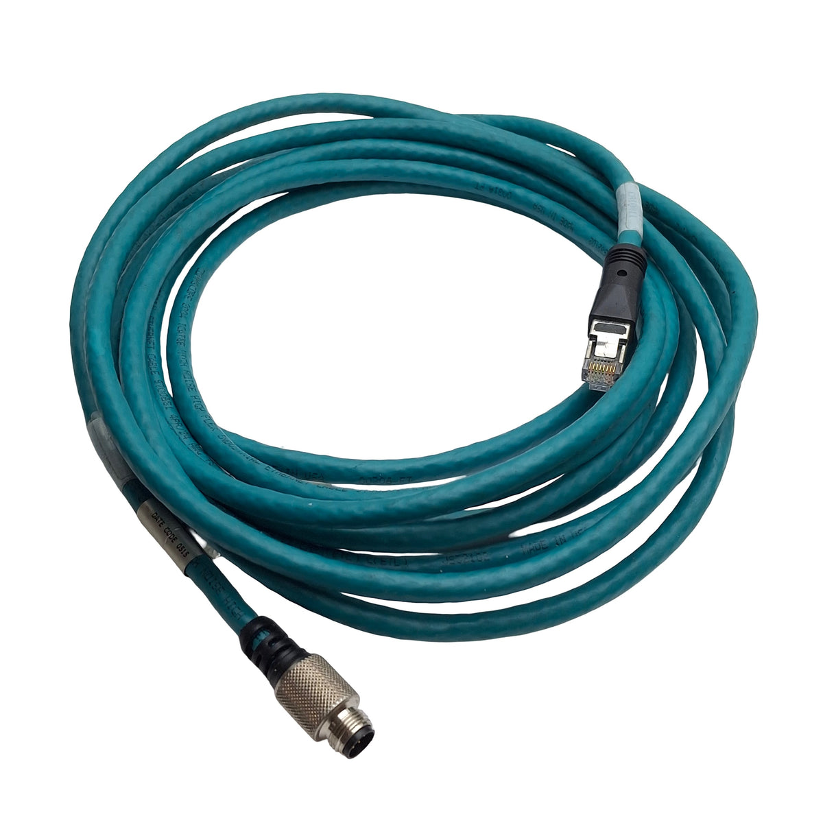 Used Molex 849090193 Ethernet & Interface Communication Cable, RJ45 to M12 8-Pin Male