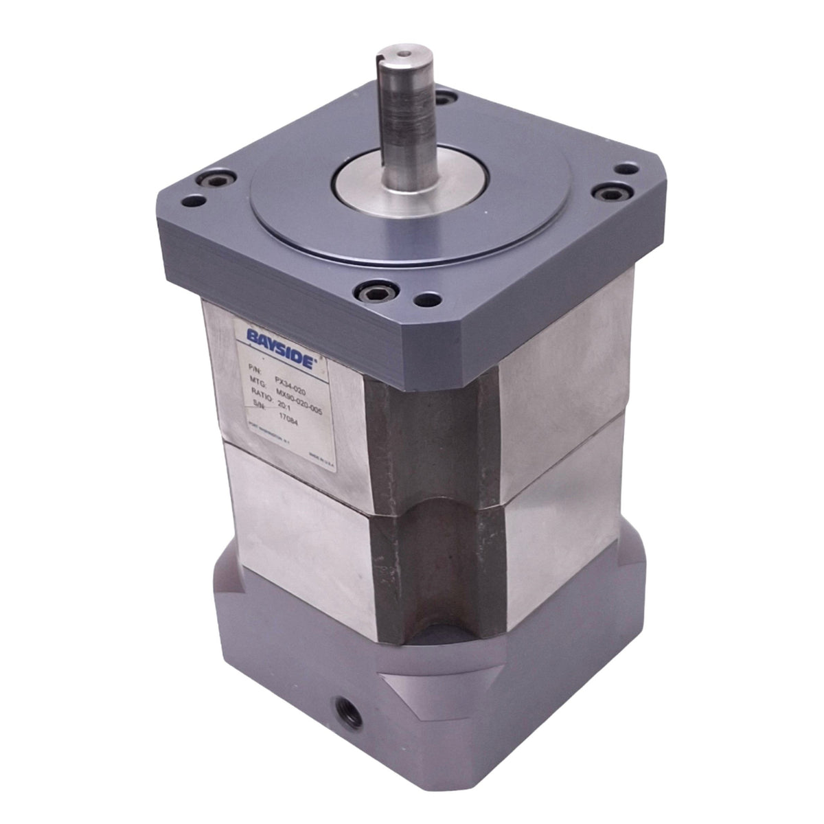 Used Parker PX34-020 Bayside Planetary Gearhead, 20:1, 6000rpm Max, NEMA 34