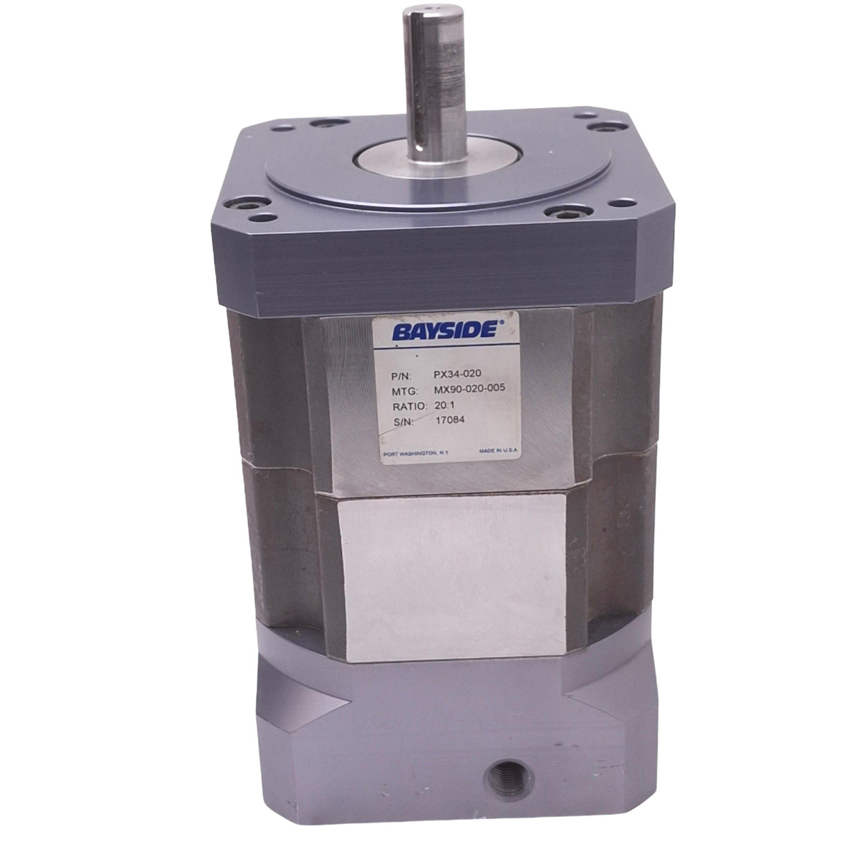 Used Parker PX34-020 Bayside Planetary Gearhead, 20:1, 6000rpm Max, NEMA 34