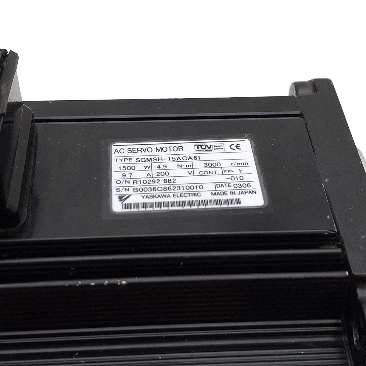 Used Yaskawa SGMSH-15ACA61 Sigma-II Servo Motor, 1.5kW, 230VAC, 17-bit Incremental