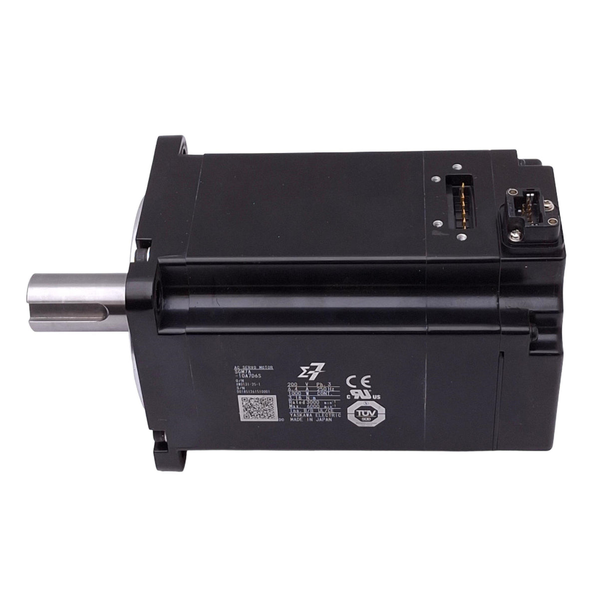 Used Yaskawa SGM7A-10A7D6S Servo Motor, 3ph 200VAC 6.4A In, 1000W 3.18Nm 6000rpm Max