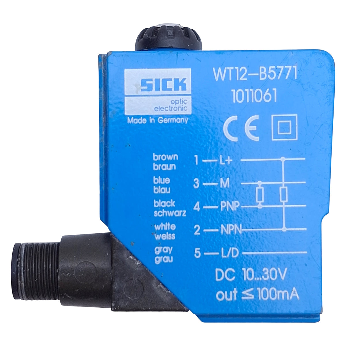Used Sick WT12-B5771 1011061 Photoelectric Sensor 10-30VDC, PNP/NPN, 100mA Out