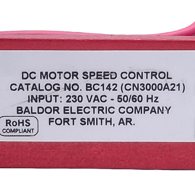 Used Baldor BC142 DC Motor Speed Controller 230VAC 12A In, 0-180VDC 8A Out, 1.5HP
