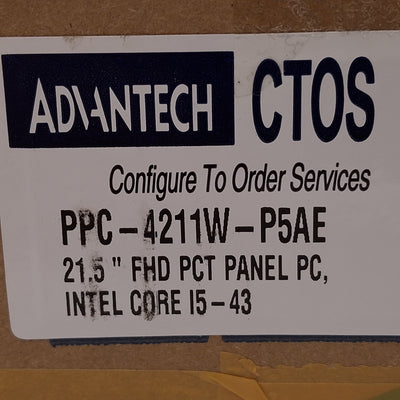 New Advantech PPC-4211W-P5AE Industrial Panel PC, 21.5in, 1920x1080, Intel i5-4300U