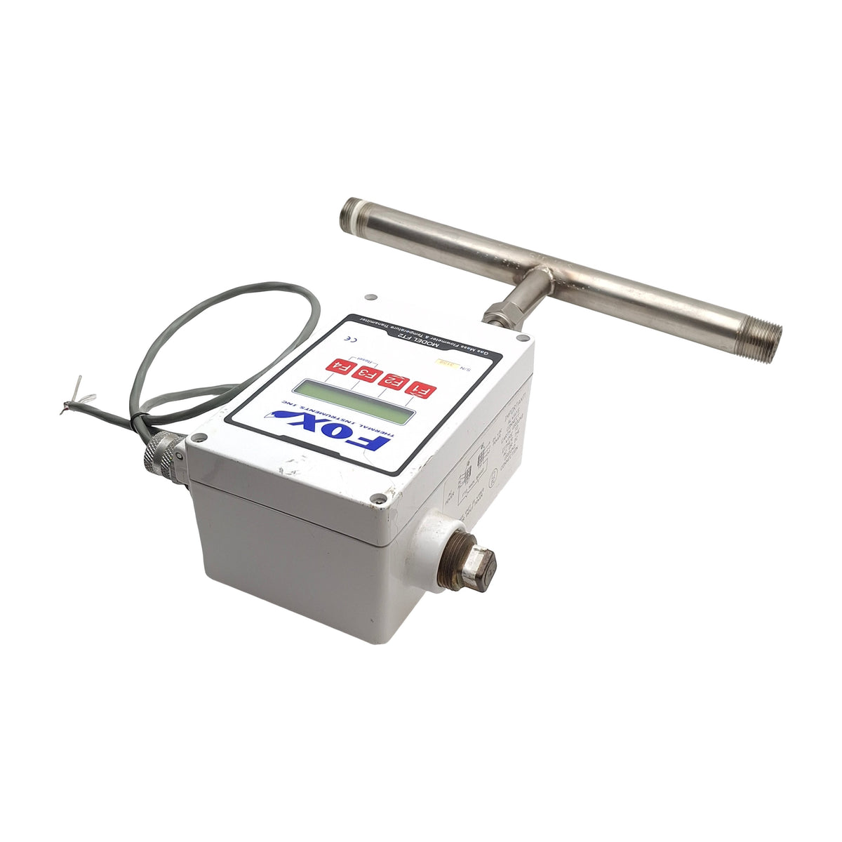 Used Fox Thermal Model FT2 V1.4 Rev L In-Line Flow Meter, 4-20mA Out, ~140SCFM Max