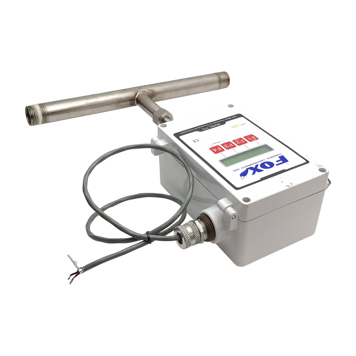 Used Fox Thermal Model FT2 V1.4 Rev L In-Line Flow Meter, 4-20mA Out, ~140SCFM Max